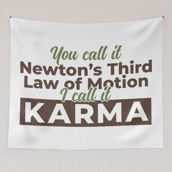 Item preview, You call it Newtons thirds law of motion I call it Karma | Funny Science designed and sold by DrawingBoard.