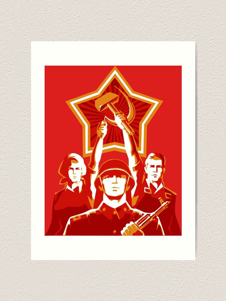 Soviet Propaganda Art Print By Dipardiou Redbubble