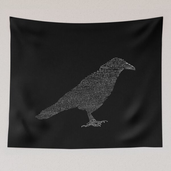 Item preview, NEVERMORE The Raven poem, hand written graphic art designed and sold by Stellaura.