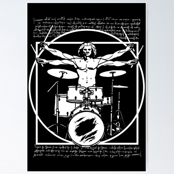 Item preview, DA VINCI DRUMMER - VITRUVIAN MAN PLAYING THE DRUMS - LEONARDO DA VINCI VITRUVIAN MAN PARODY FOR DRUMMERS designed and sold by ShirtWreck.