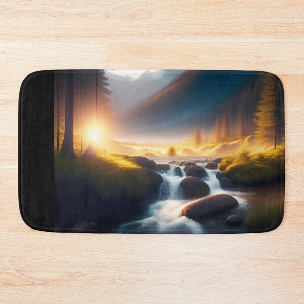 Item preview, Stream running through a mountain valley | Beautiful Landscapes | Original Digital art designed and sold by ArtworkbyEmmy.