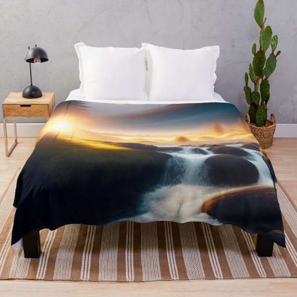 Item preview, Stream running through a mountain valley | Beautiful Landscapes | Original Digital art designed and sold by ArtworkbyEmmy.