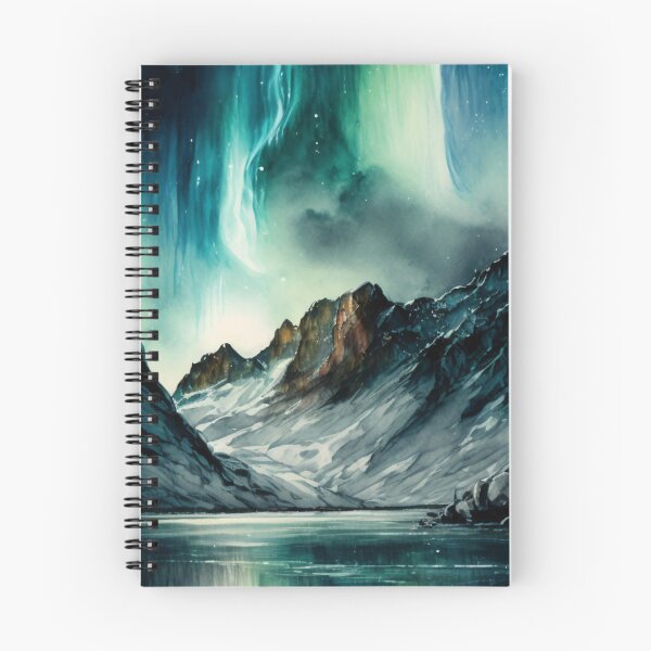 Item preview, Winter Adventure - Watercolor Mountain Northern Lights - By Tiberius404 designed and sold by Tiberius404.