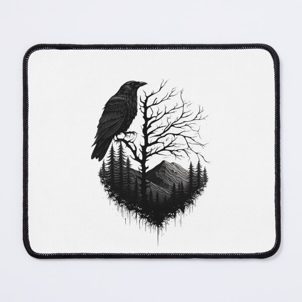 Item preview, Odin's Raven line art designed and sold by WodenButikk.