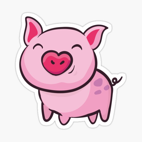 Pink Pig Stickers by Fuyou Deng