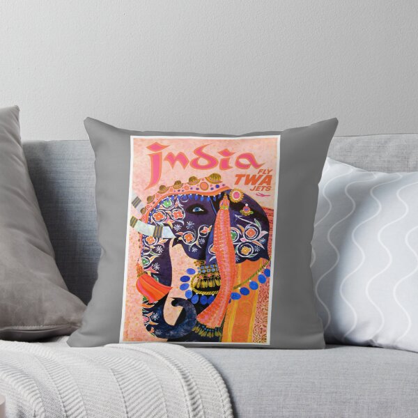 Item preview, 1960 TWA India Elephant Travel Poster designed and sold by retrographics.