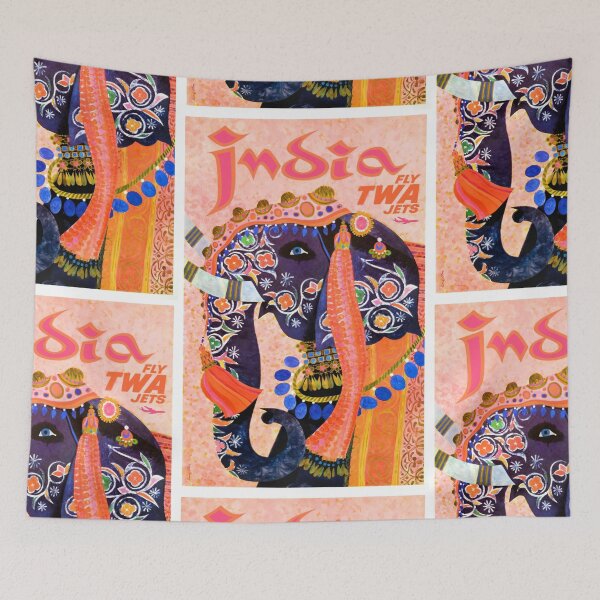 Item preview, 1960 TWA India Elephant Travel Poster designed and sold by retrographics.