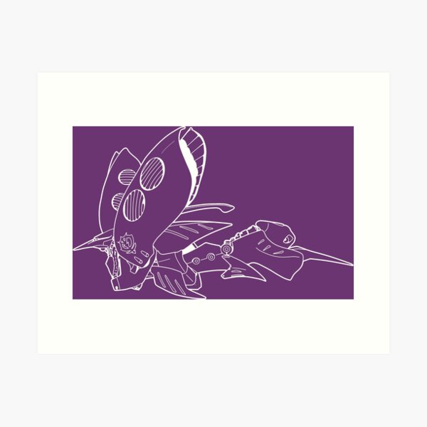 Qubeley Flying Outline White Art Print