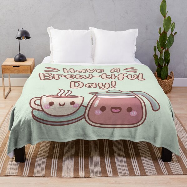 Item preview, Cute Hot Coffee Have A Brewtiful Day Coffee Pun designed and sold by rustydoodle.