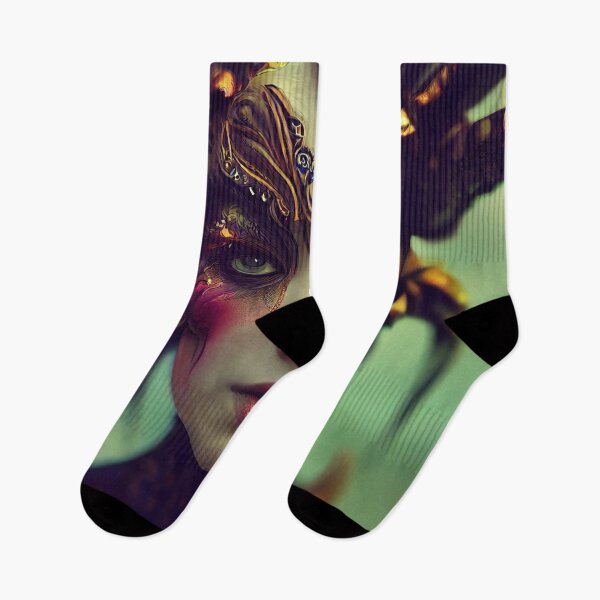 Item preview, a close up of a woman wearing a mask designed and sold by DesignAtYO.