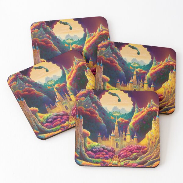 Item preview, a painting of a castle surrounded by trees designed and sold by DesignAtYO.