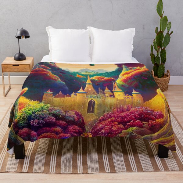 Item preview, a painting of a castle surrounded by trees designed and sold by DesignAtYO.