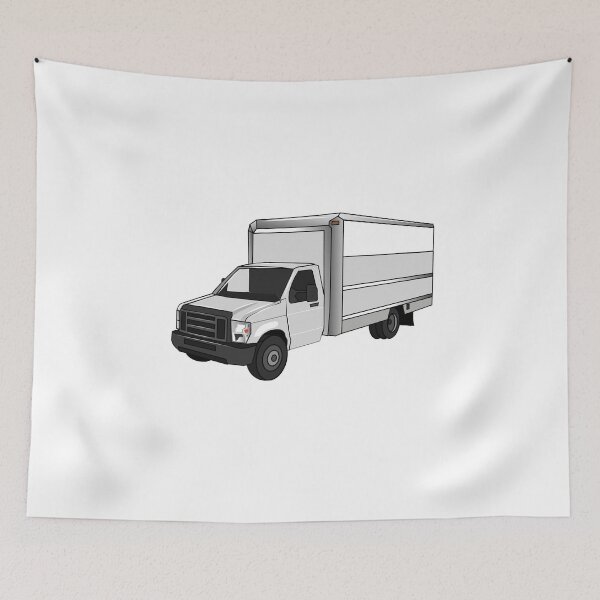 Item preview, Box truck cartoon illustration designed and sold by Misscartoon.