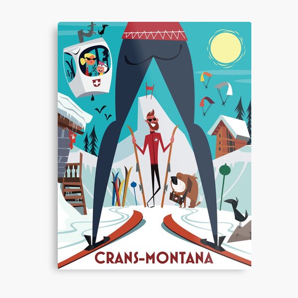 Item preview, Crans-Montana ski poster designed and sold by Gary Godel.