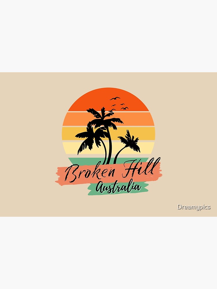Discover Broken Hill  Australia Palm trees at sunset Bath Mat