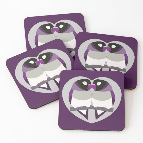Item preview, Asexual Pride Lovebirds designed and sold by nolessjess.