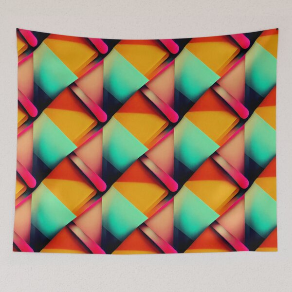 Item preview, Neon Dreams: A Bold and Colorful Retro-Inspired Pattern designed and sold by HiArtify ❤️.