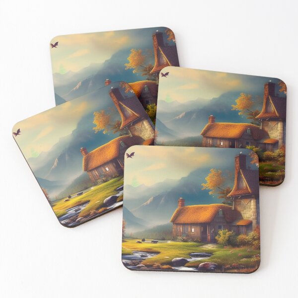 Item preview, Mountain Cabin in Autumn - AI Art designed and sold by Lola Mystique Boutique.