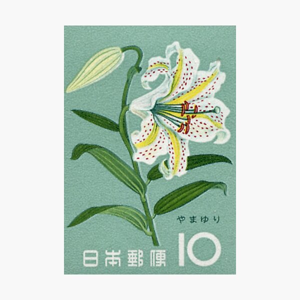 Item preview, Lily flower Japan Postage Stamp 10 designed and sold by MEG-mon.