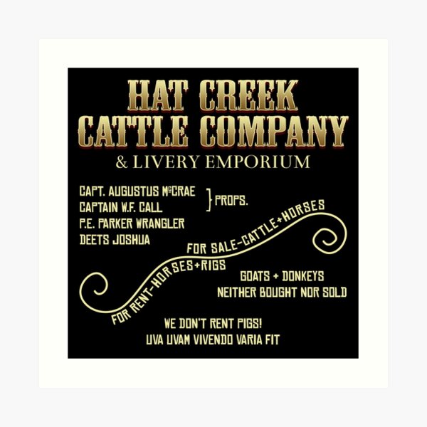 Hat Creek Cattle Company Sign Art Print
