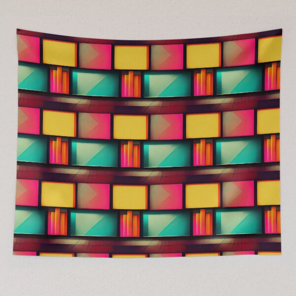 Item preview, Neon Dreams: A Bold and Colorful Retro-Inspired Pattern designed and sold by HiArtify ❤️.