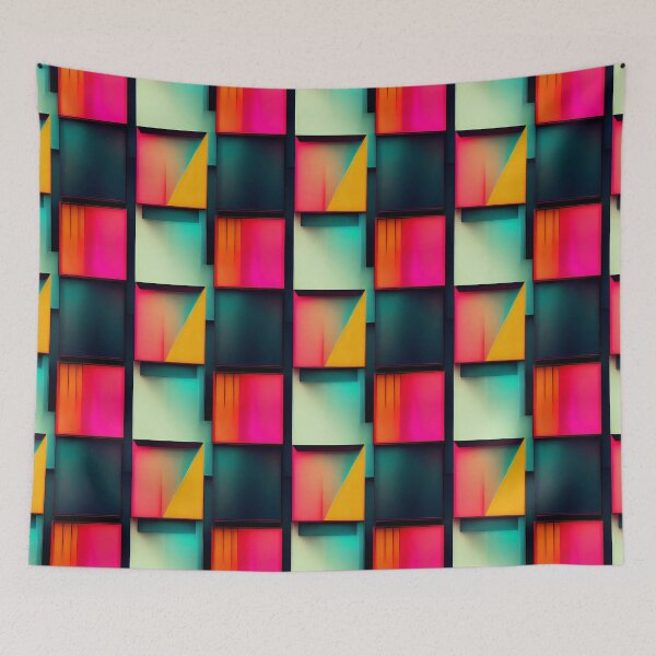 Item preview, Neon Dreams: A Bold and Colorful Retro-Inspired Pattern designed and sold by HiArtify ❤️.