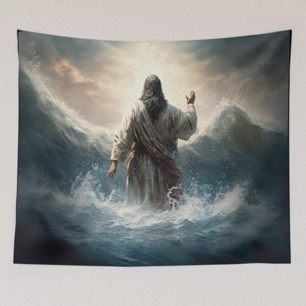 Item preview, Jesus walking on water designed and sold by ThroughHisGrace.