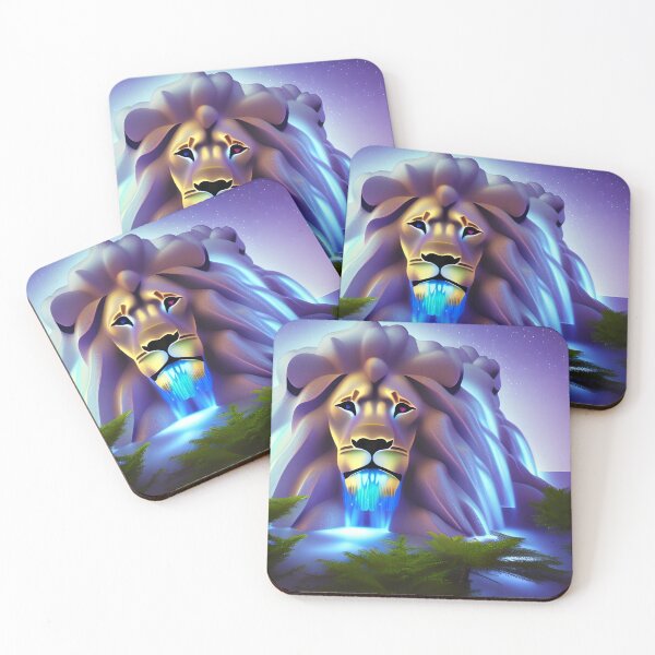 Item preview, Glowing waterfall Lion artwork designed and sold by Itzjustlife.