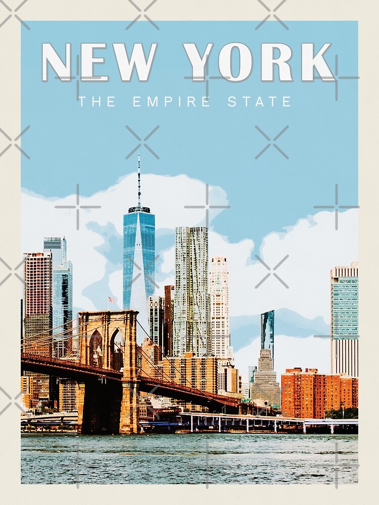 Sticker Seamless new york manhattan city travel map illustration 
