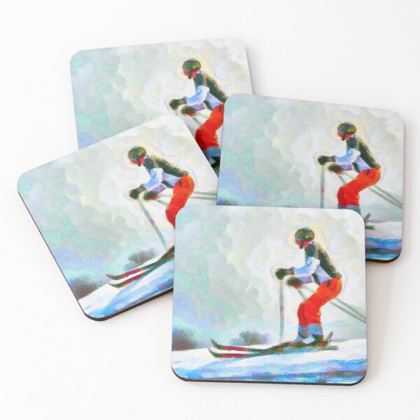 Item preview, Vintage Ski Fan Skiing Cool Vacation Skier | Oil Painting designed and sold by Color-Me-Blue.