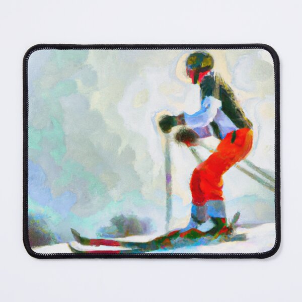 Item preview, Vintage Ski Fan Skiing Cool Vacation Skier | Oil Painting designed and sold by Color-Me-Blue.