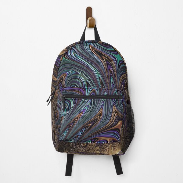 Item preview, The Marbling of Bronze, Gold and Copper Swirls with Purple and Aqua Twirls Fractal Art designed and sold by Karen McFarland.