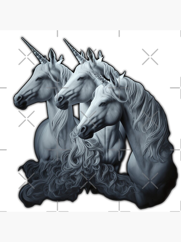 3 Headed unicorn Art Print by Wheel of Fortune