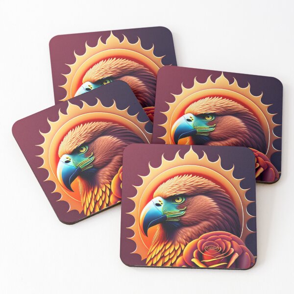 Item preview, Sun Roses Eagles Poster AI Generated Art Design  designed and sold by DominicAi.