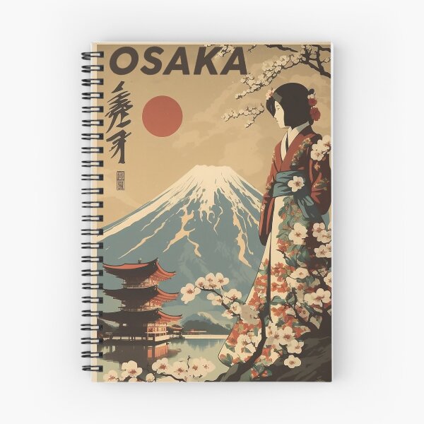 Item preview, Osaka Japan Vintage Travel Art Poster designed and sold by OldTravelArt.