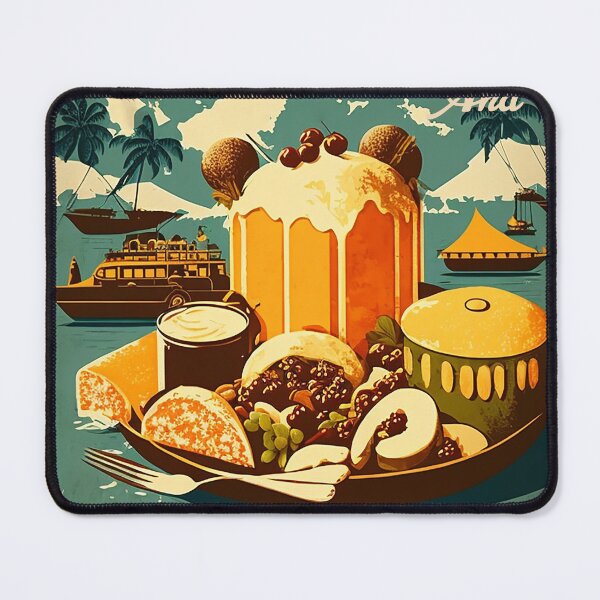 Item preview, Trinidad and Tobago Food Vintage Travel Art Poster designed and sold by OldTravelArt.