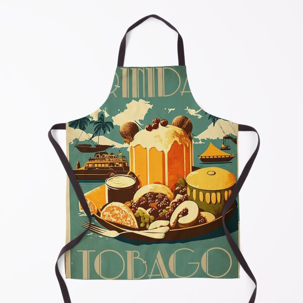 Item preview, Trinidad and Tobago Food Vintage Travel Art Poster designed and sold by OldTravelArt.