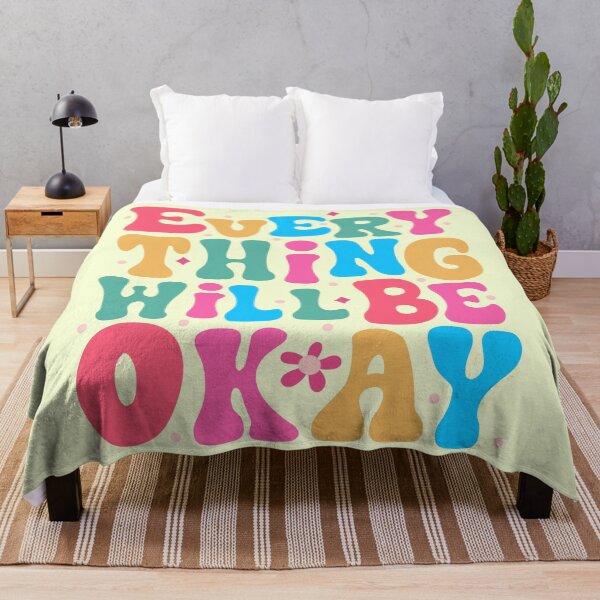 Item preview, Everything Will Be Okay Colorful Lettering - Positive self love saying designed and sold by Mindy Bubble.