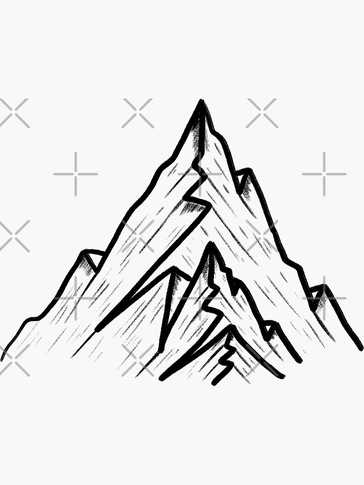 Geometric Mountains Fineliner — A Lonely Mountain