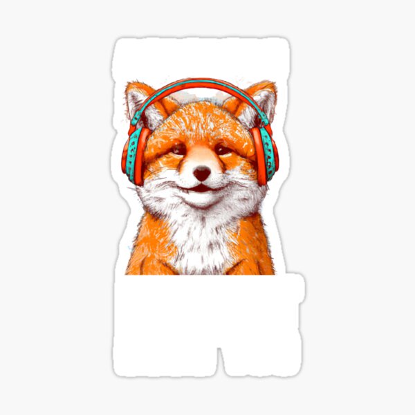Headphones Sticker — Quick Brown Fox Letterpress