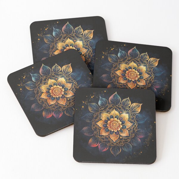 Item preview, Mandala Art, Gold and Purple Mandala Flower designed and sold by MoonFoxDesign.