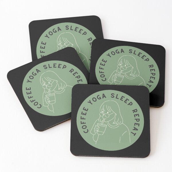 Item preview, Coffee Yoga Sleep Repeat Caffeine and Meditation Lover designed and sold by Oceanarium.