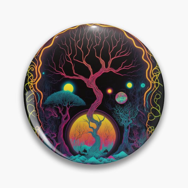 Item preview, surreal fantasy neon abstract in infographic style designed and sold by sammgdesign.