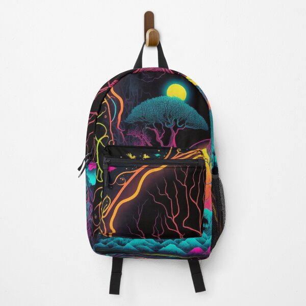 Item preview, surreal fantasy neon abstract in infographic style designed and sold by sammgdesign.
