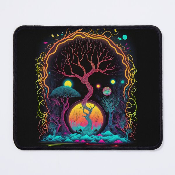 Item preview, surreal fantasy neon abstract in infographic style designed and sold by sammgdesign.