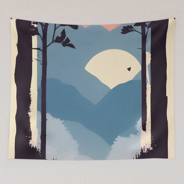 Item preview, Add a Touch of Beauty and Tranquility to Your Life with Our Gorgeous Minimalist Landscape Butterfly Prints designed and sold by supeart.