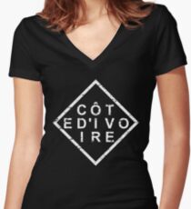 Stylish Cote d'Ivoire Women's Fitted V-Neck T-Shirt