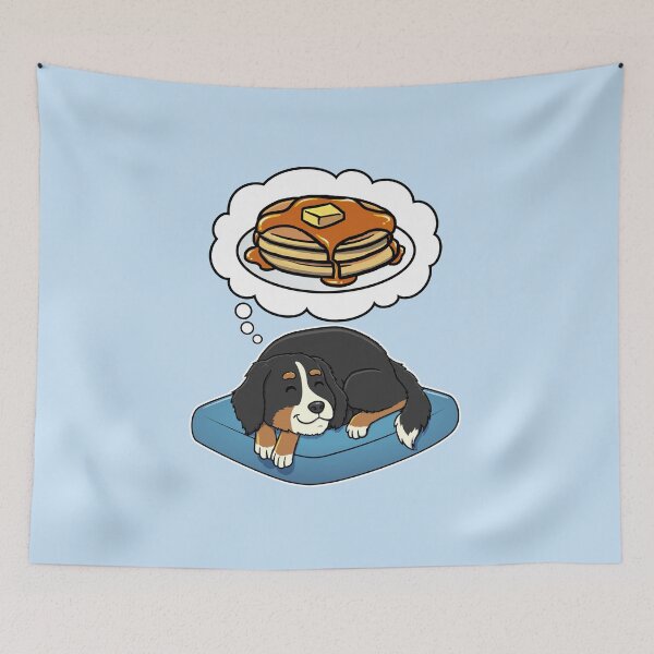 Item preview, Bernese Mountain Dog dreaming about Pancakes designed and sold by DoggieDelights.