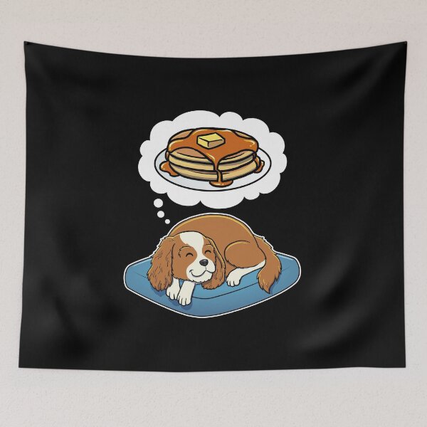 Item preview, Cavalier King Charles Spaniel dreaming about Pancakes designed and sold by DoggieDelights.