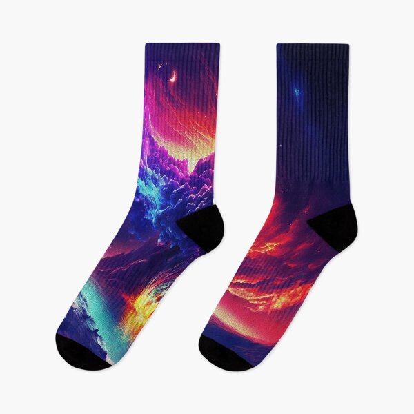 Item preview, Starry Night Eruption Spectacular View of Volcano with Colorful Smoke over the Sea designed and sold by Trendy Valley .